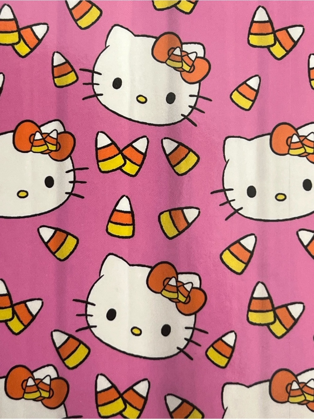 Hello Kitty Pink Candy Corn Fabric Shower Curtain Set